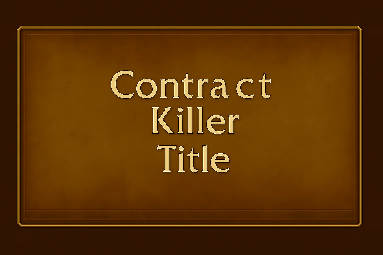 Contract Killer Title - Professional gaming boost service
